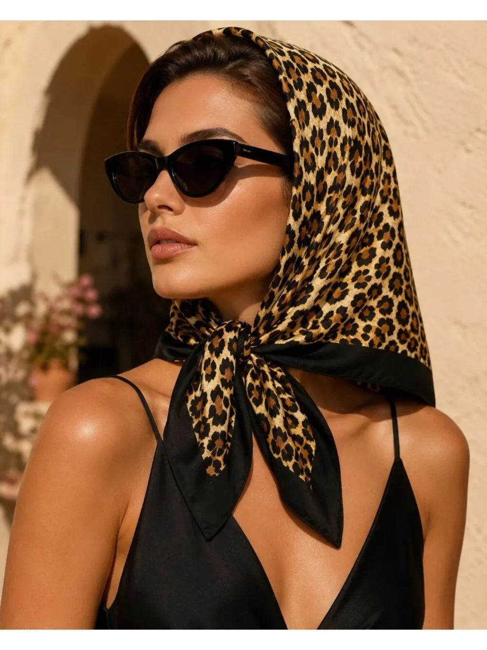 Les Foulards d'Henriette Leopard Print Square Scarf 30x31 Made USA